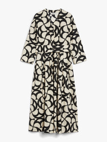 Printed Cotton Shirt Dress for Women - Black - Max Mara UAE