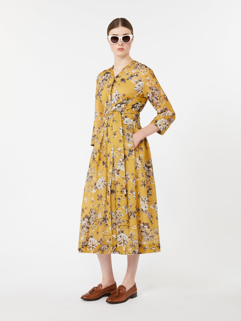 max mara printed ramie dress