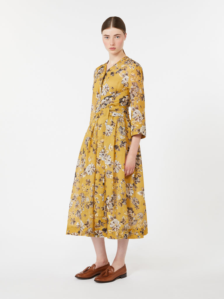 max mara printed ramie dress