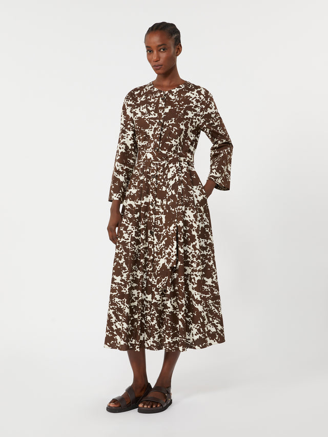 Printed poplin dress