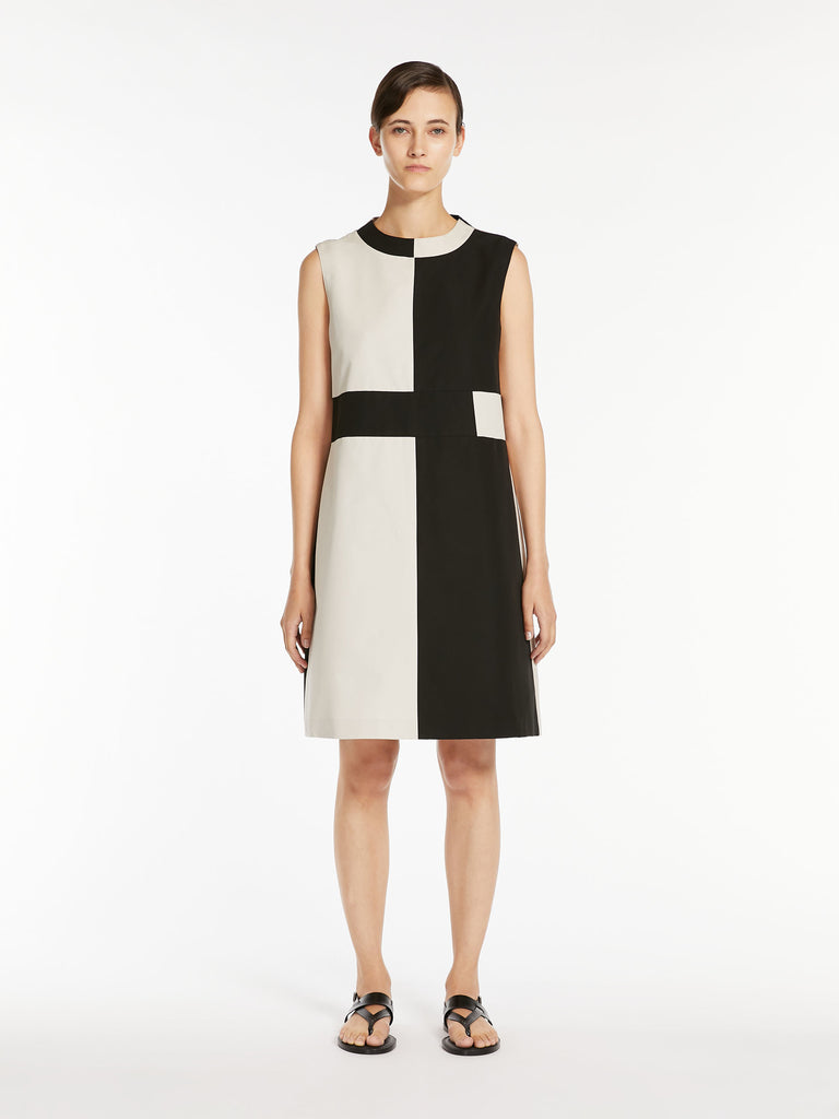 Short dress in cotton faille