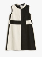 Short dress in cotton faille