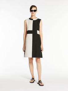 Short dress in cotton faille