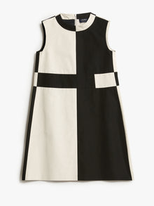 Short dress in cotton faille