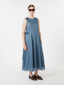 Long Ramie Dress for Women - Sky Blue - Max Mara UAE