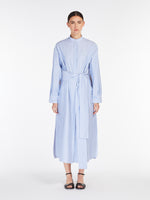 Cotton Oxford Cloth Shirt Dress for Women - Light Blue - Max Mara UAE