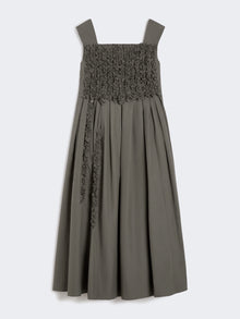 Long Pleated Poplin Dress for Women - Medium Grey - Max Mara UAE