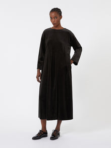 Cotton Velvet Dress for Women - Green - Max Mara UAE
