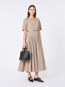 Long Cotton Dress for Women - Turtledove - Max Mara UAE
