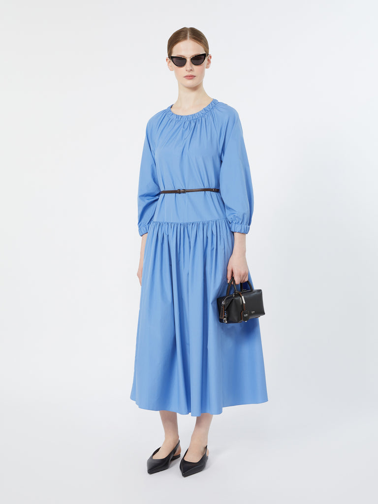 max mara long dress in cotton poplin