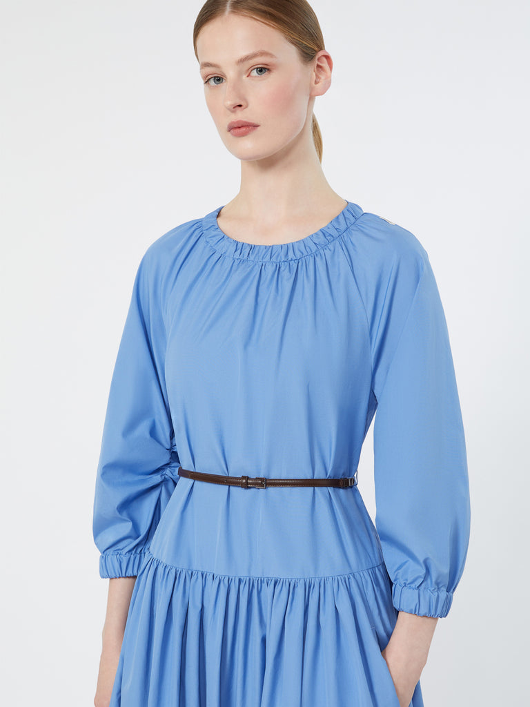 max mara long dress in cotton poplin