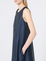 Cotton And Silk Voile Flared Dress for Women - Midnightblue - Max Mara UAE