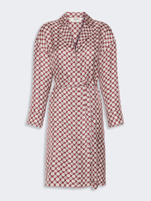 Printed Silk Midi Shirt Dress for Women - Bordeaux - Max Mara UAE
