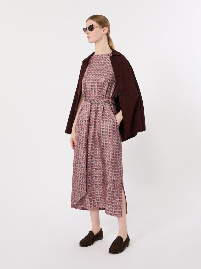 max mara printed silk twill dress