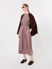 Printed Silk Twill Dress for Women - Pink - Max Mara UAE