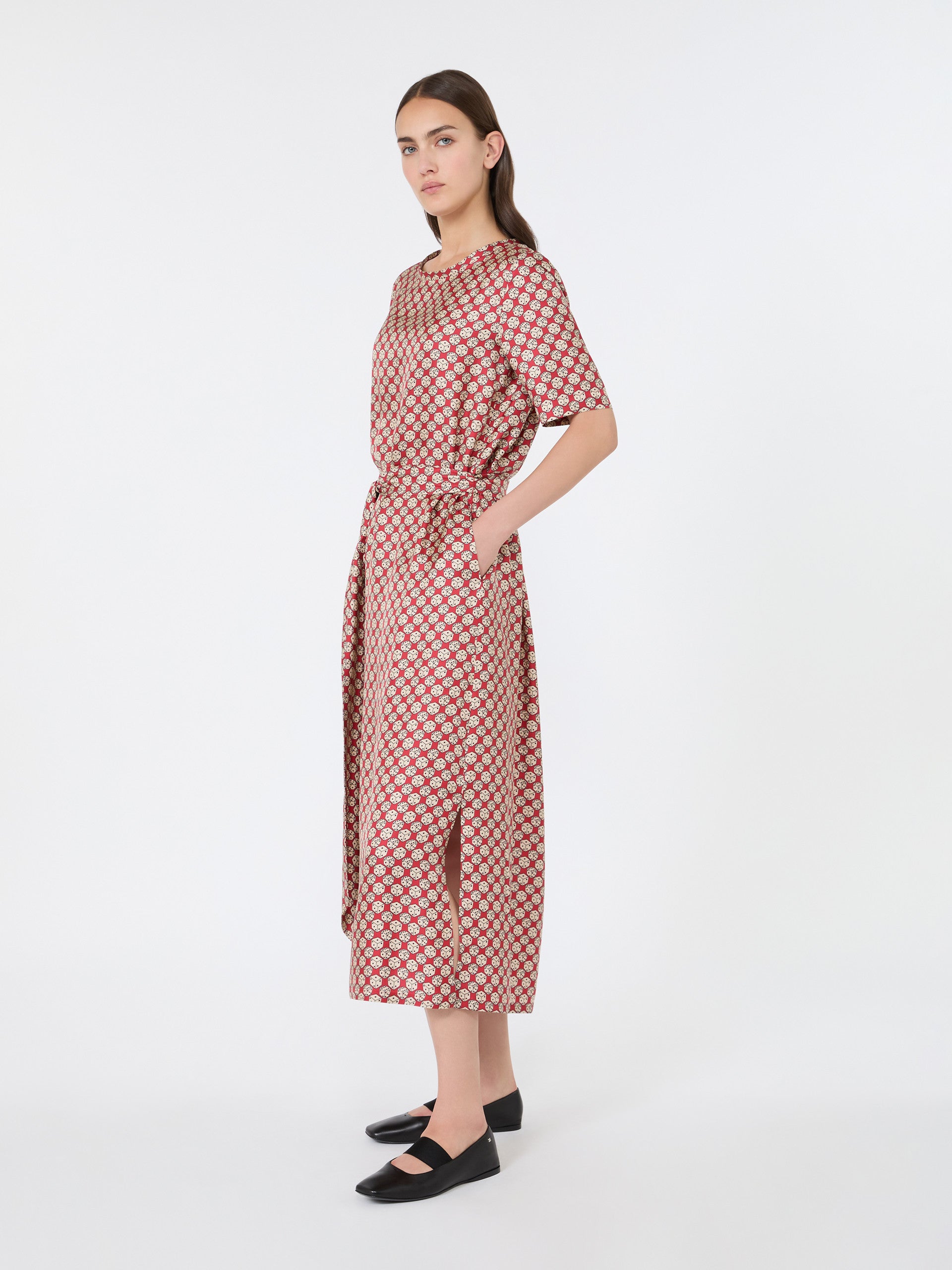 max mara printed silk twill dress for women