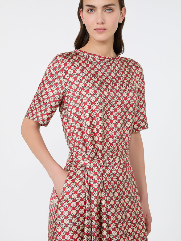max mara printed silk twill dress