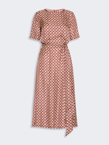 Printed Silk Twill Dress for Women - Red - Max Mara UAE