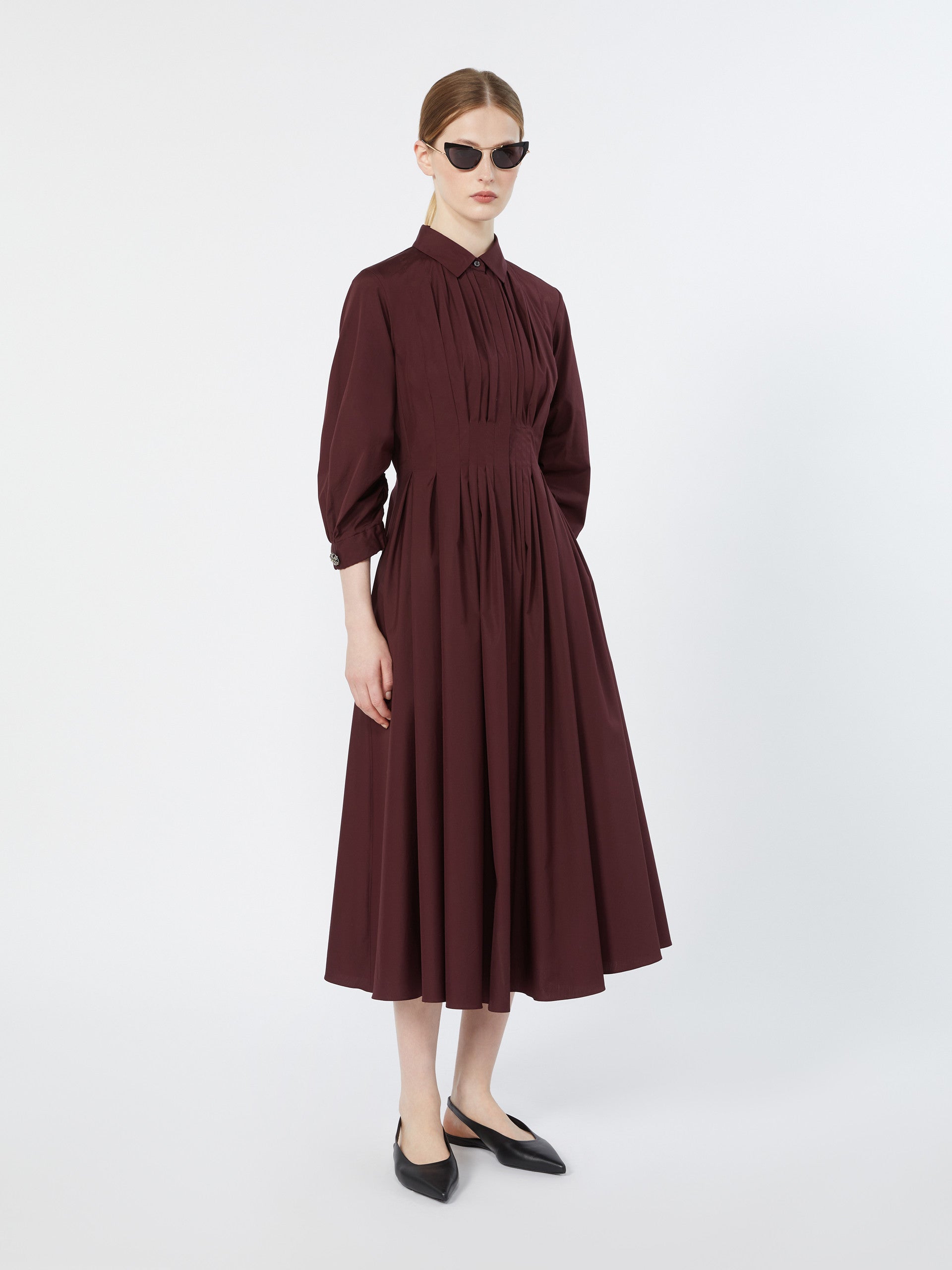 max mara shirt dress in cotton poplin for women
