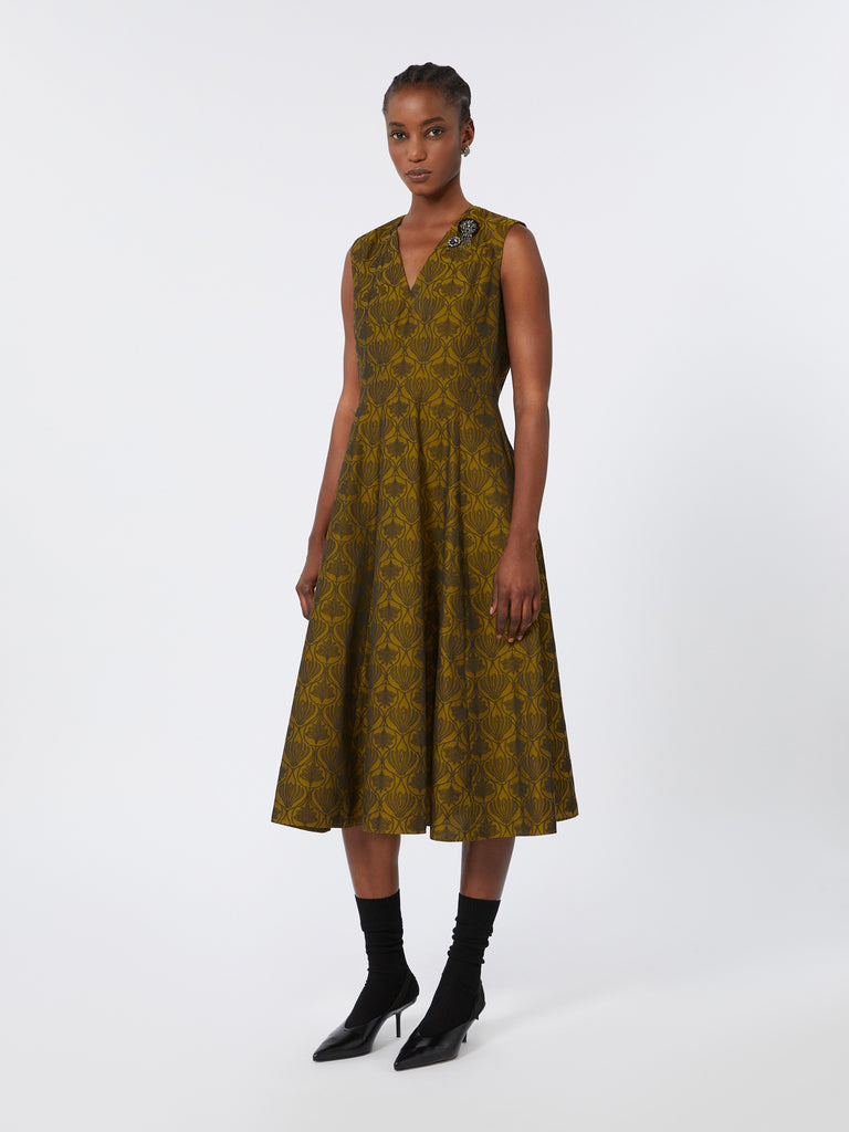 max mara flared jacquard dress