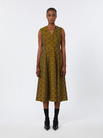 Flared Jacquard Dress for Women - Mustard - Max Mara UAE