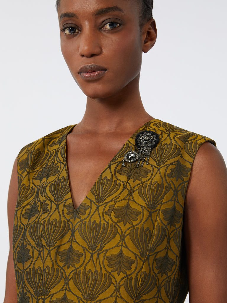 max mara flared jacquard dress