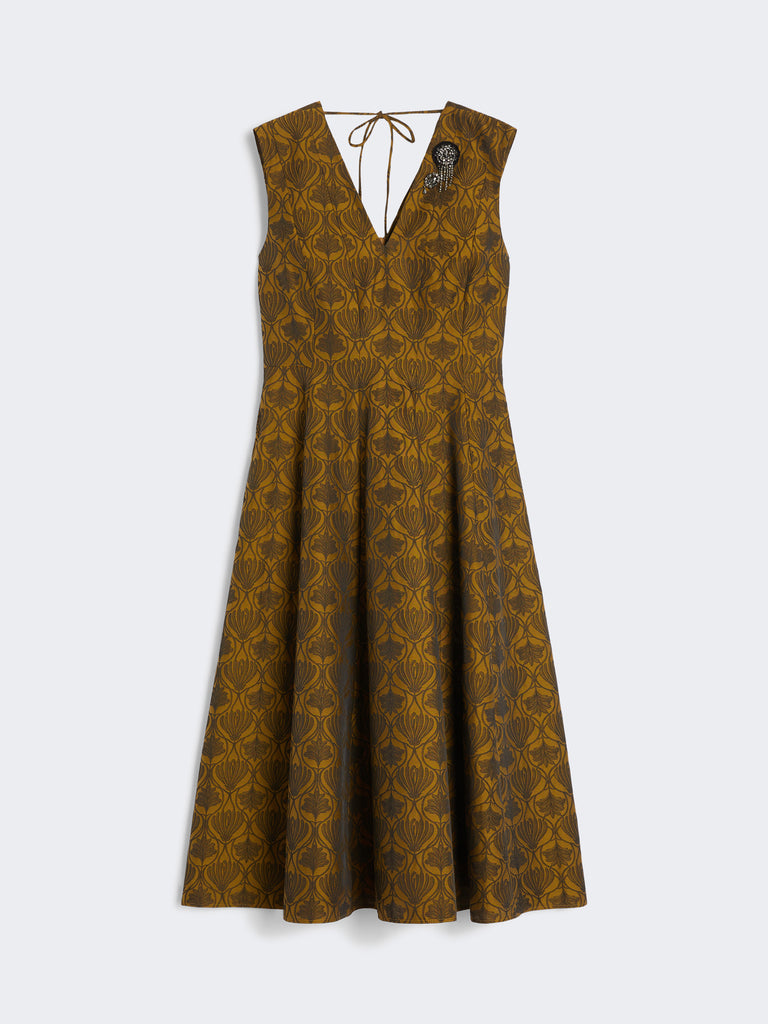 max mara flared jacquard dress