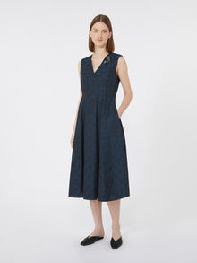 Flared Jacquard Dress for Women - Midnightblue - Max Mara UAE