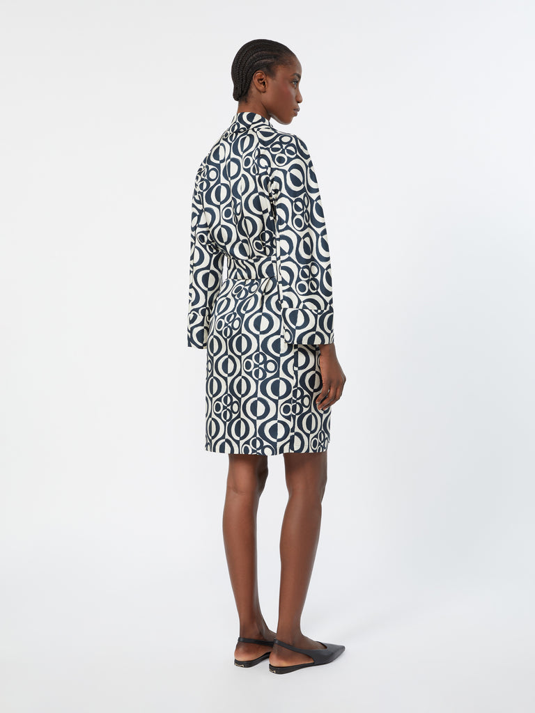 max mara short printed silk wrap dress