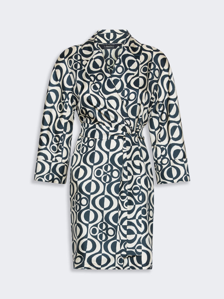 max mara short printed silk wrap dress