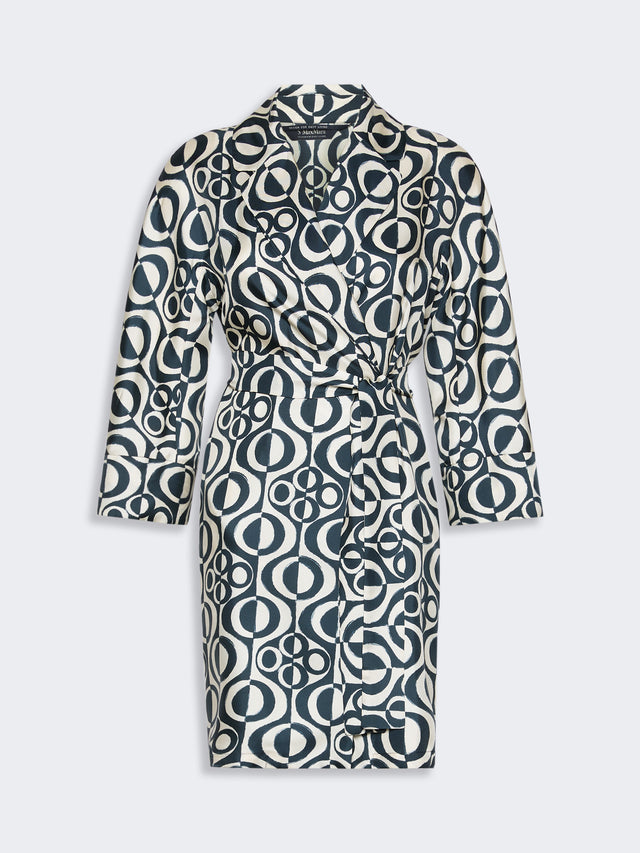 max mara short printed silk wrap dress for women