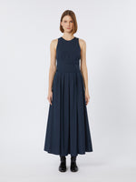 Sleeveless Washed Cotton Dress for Women - Ultramarine - Max Mara UAE
