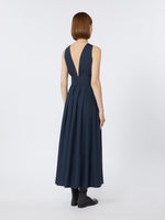 Sleeveless Washed Cotton Dress for Women - Ultramarine - Max Mara UAE