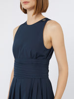 Sleeveless Washed Cotton Dress for Women - Ultramarine - Max Mara UAE