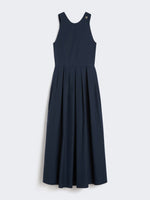 Sleeveless Washed Cotton Dress for Women - Ultramarine - Max Mara UAE