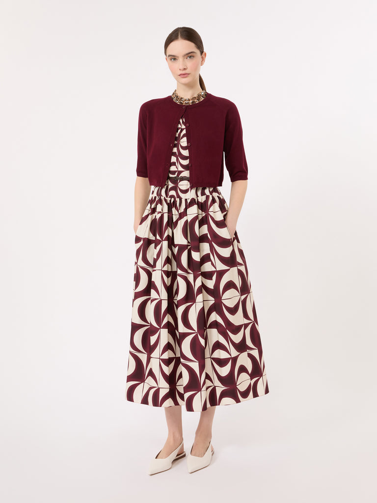 max mara printed cotton poplin dress