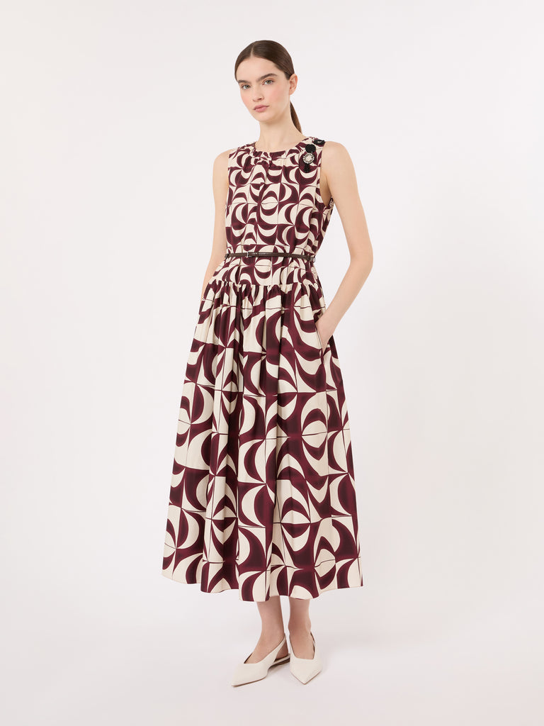 max mara printed cotton poplin dress