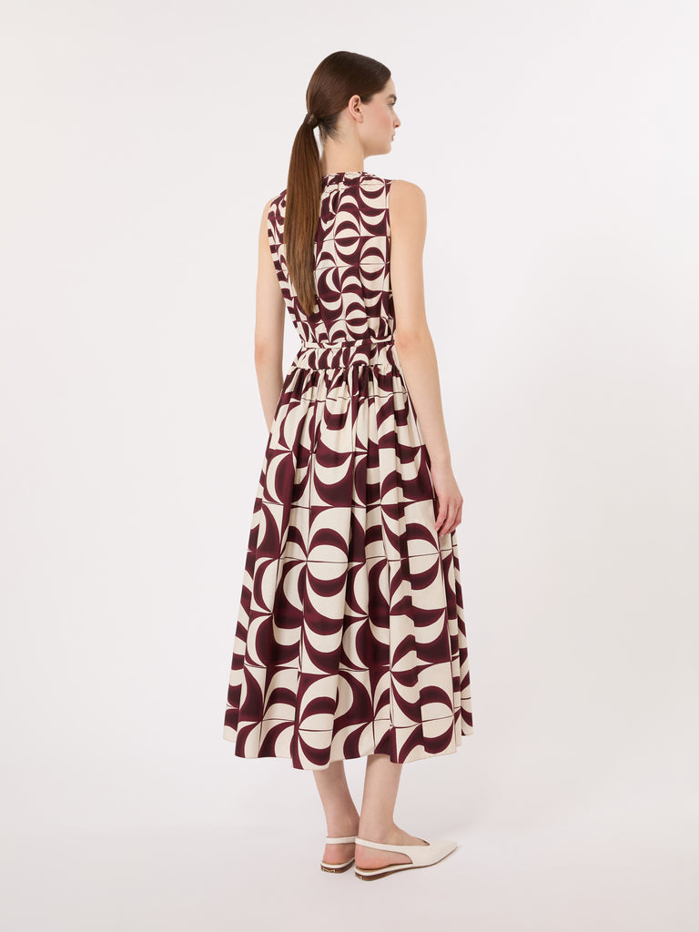 max mara printed cotton poplin dress