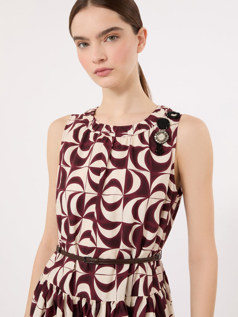max mara printed cotton poplin dress