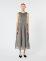 Silk-Blend Organza Dress for Women - Dark Grey - Max Mara UAE
