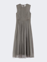 Silk-Blend Organza Dress for Women - Dark Grey - Max Mara UAE