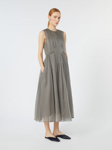 Silk-Blend Organza Dress for Women - Dark Grey - Max Mara UAE