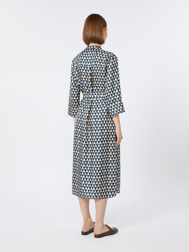 Printed silk twill kaftan