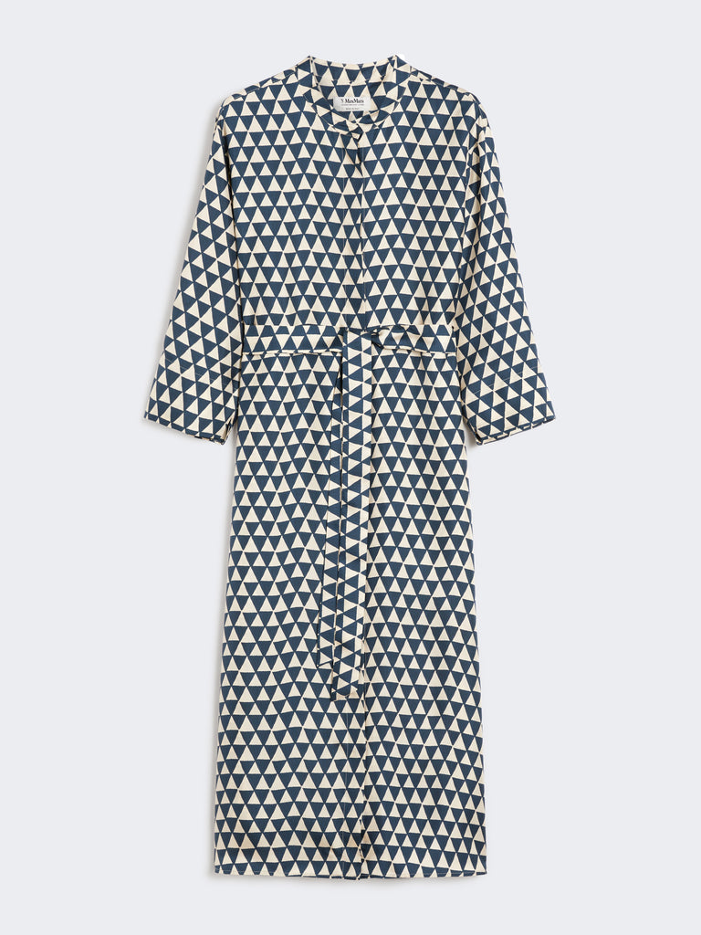 Printed silk twill kaftan