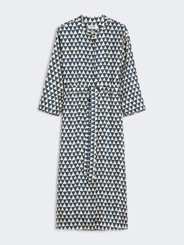 Printed silk twill kaftan