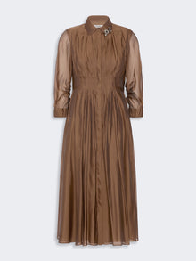 Organza Shirt Dress for Women - Honey - Max Mara UAE