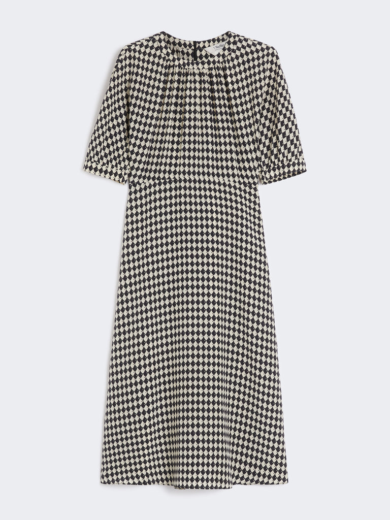 max mara printed crepe de chine dress