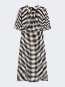 Printed Crepe De Chine Dress for Women - Black - Max Mara UAE