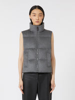 max mara water-repellent padded cashmere and canvas gilet for women