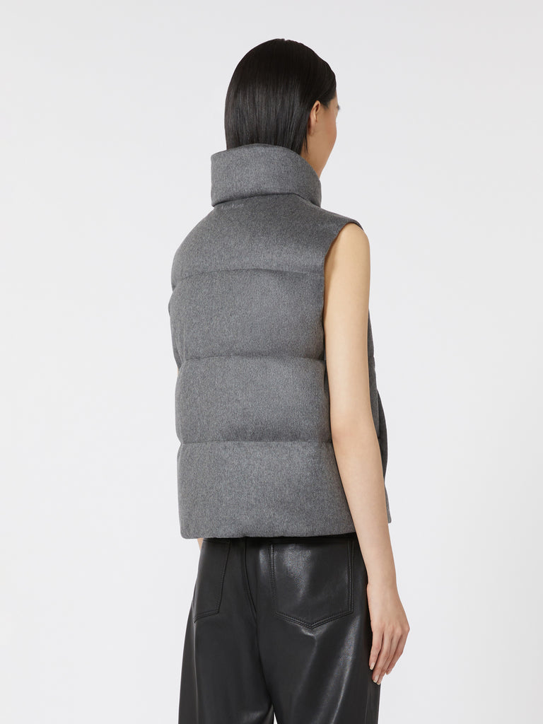 max mara water-repellent padded cashmere and canvas gilet